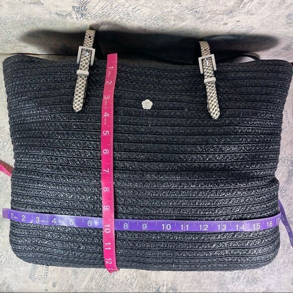 Eric Javits Jav III Squishee Tote Bag, Black/Bone - Picture 12 of 15